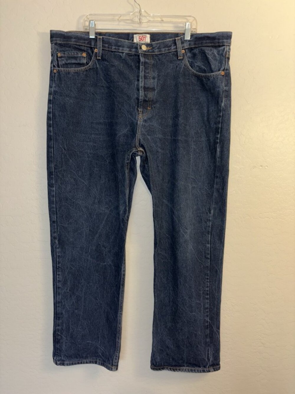 VTG 1994 Levis 501 Blue Jeans 42X30 Made USA Straight Leg Button Fly Y2K Batwing